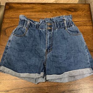 American Bazi Paperbag Denim Shorts Medium